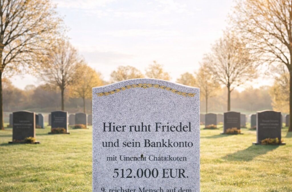 Hier ruht Friedel. Und sein Bankkonto.